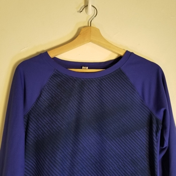 UNDER ARMOUR ColdGear Raglan Scuba Sweatshirt Blue Abstract Women Sz XS Athletic - Picture 4 of 11